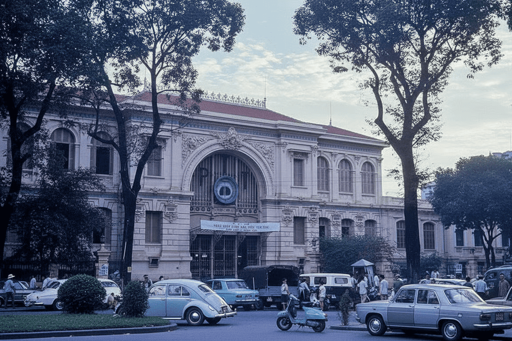 The post office issued the first stamps in 1864